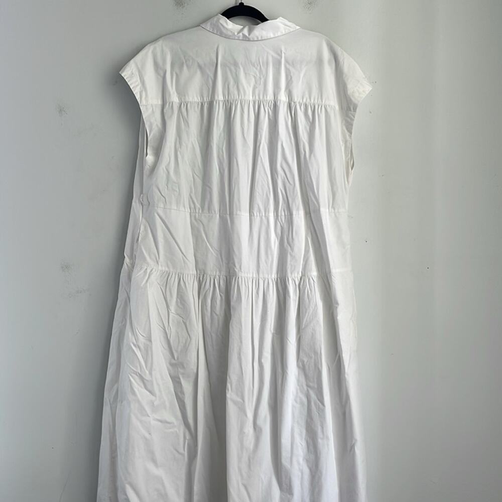 A.NEW.DAY cap sleeve button up maxi midi dress with pockets sz L - Picture 7 of 8